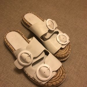 Marc Fisher white sandals
